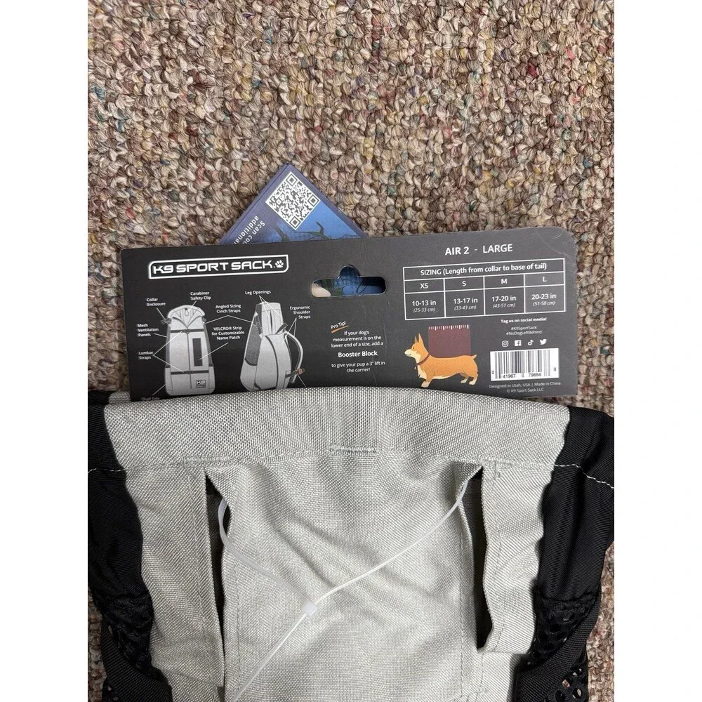 NWT K9 Sport Sack Air 2 Original Fog Carrier Size Large
